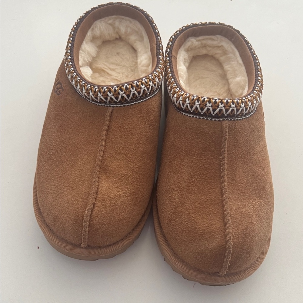 UGG Chestnut Suede Clogs with Plush Lining